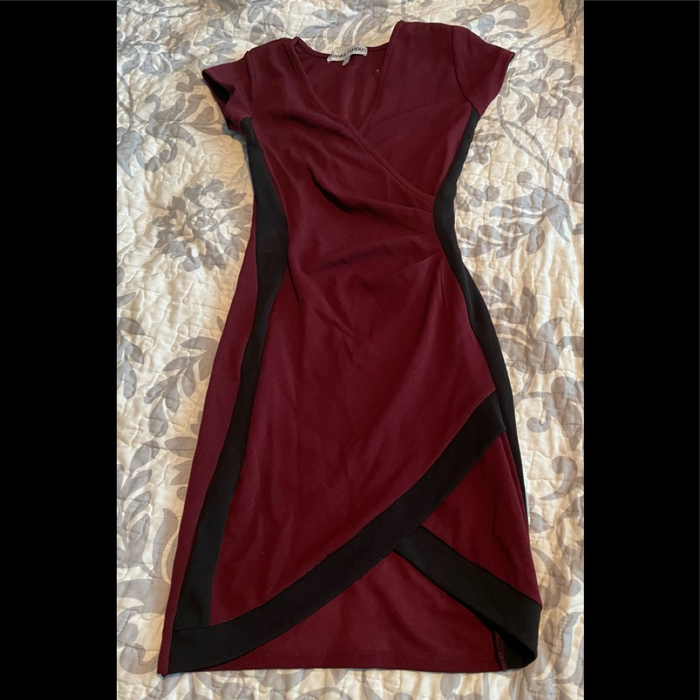 Maroon and black dress
